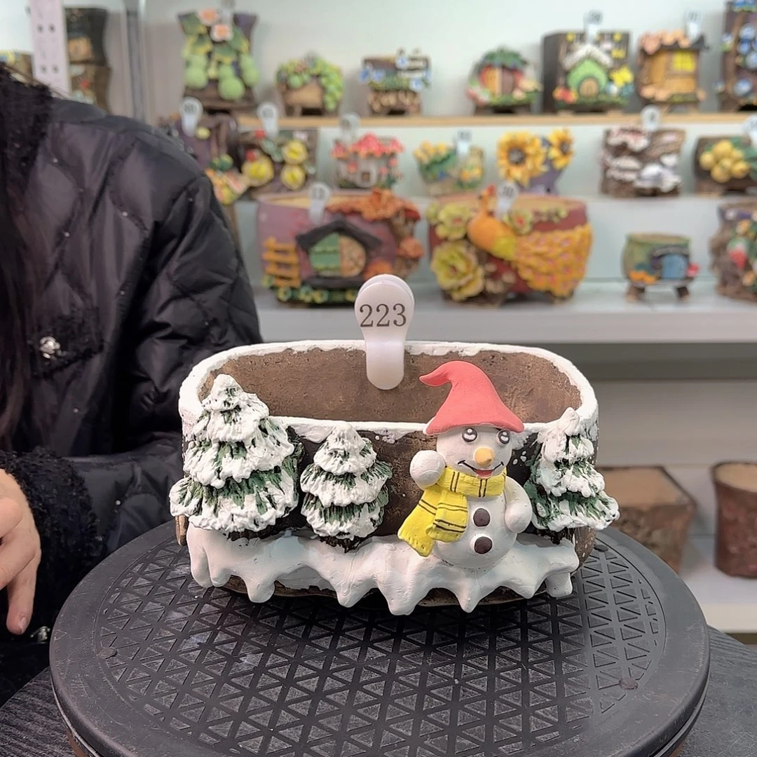 本默花器麦饭石花盆