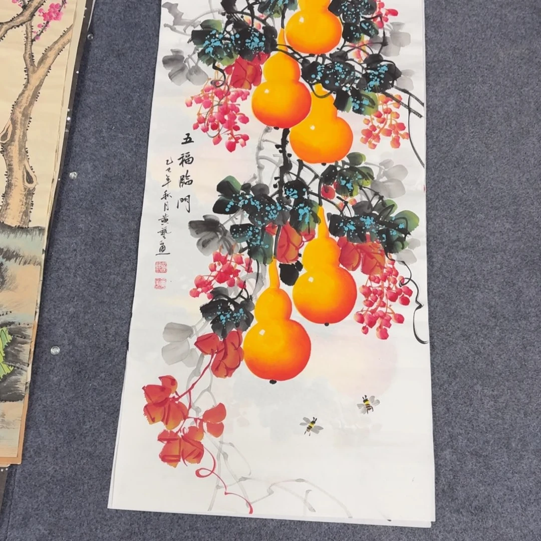 国画100×50手绘画画画