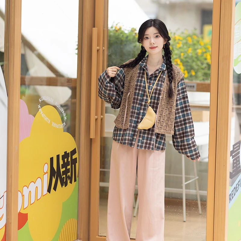 池夏【书卷:可可莓莓】汉元素比甲弓袋袖短衫牛仔裤原创汉服女 秋