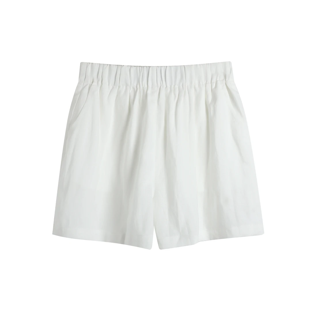 30240【LI订单】亚麻老钱风A字阔腿短裤0298