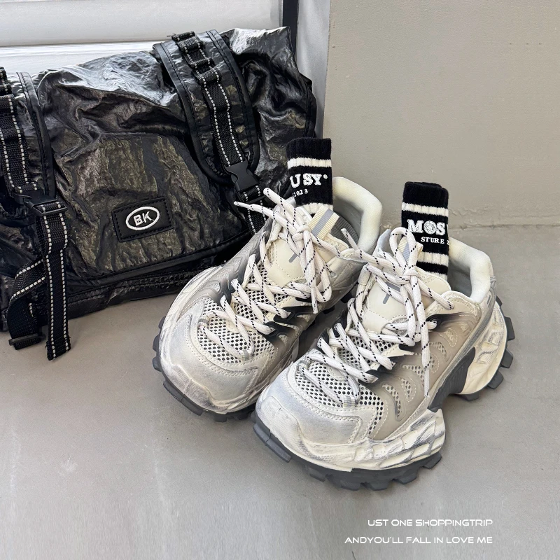 时尚春季新品网红百搭夏季透气ins网面休闲老爹鞋504900O1