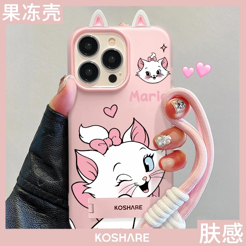 玛丽猫公仔适用苹果15女款iPhone16promax果冻二合一肤感手机壳