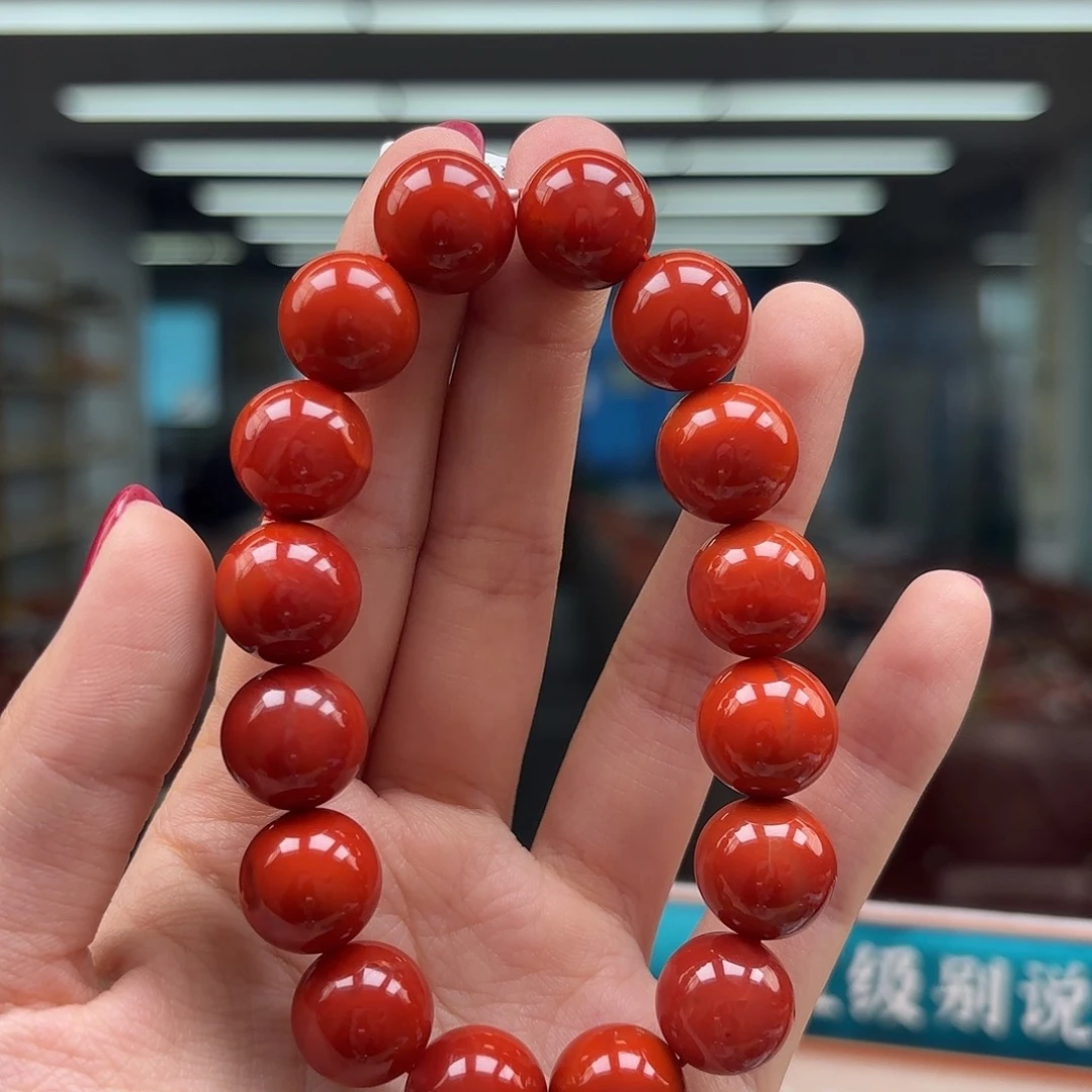 南红玛瑙手串未镶嵌瓦西14mm