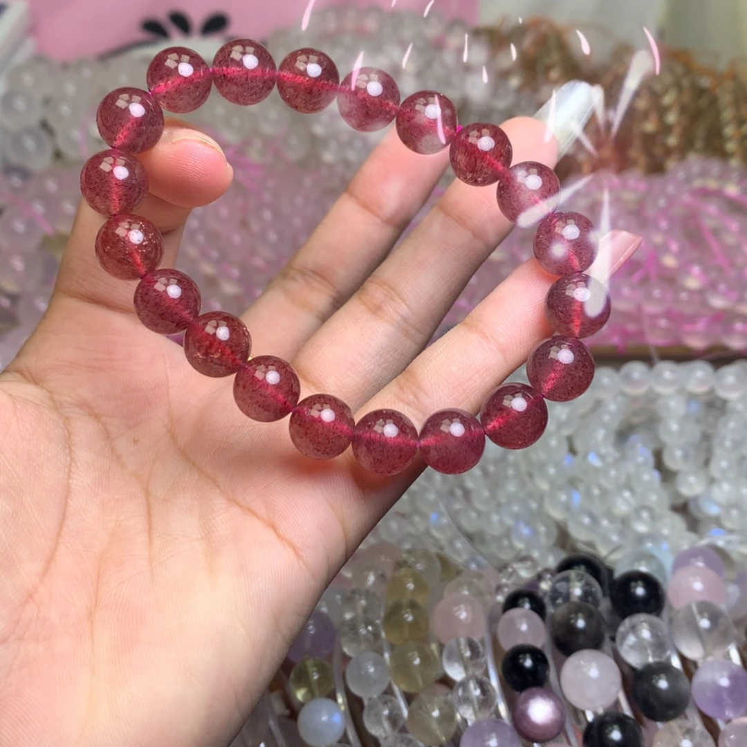 未镶嵌手链水晶天然草莓晶10mm手串