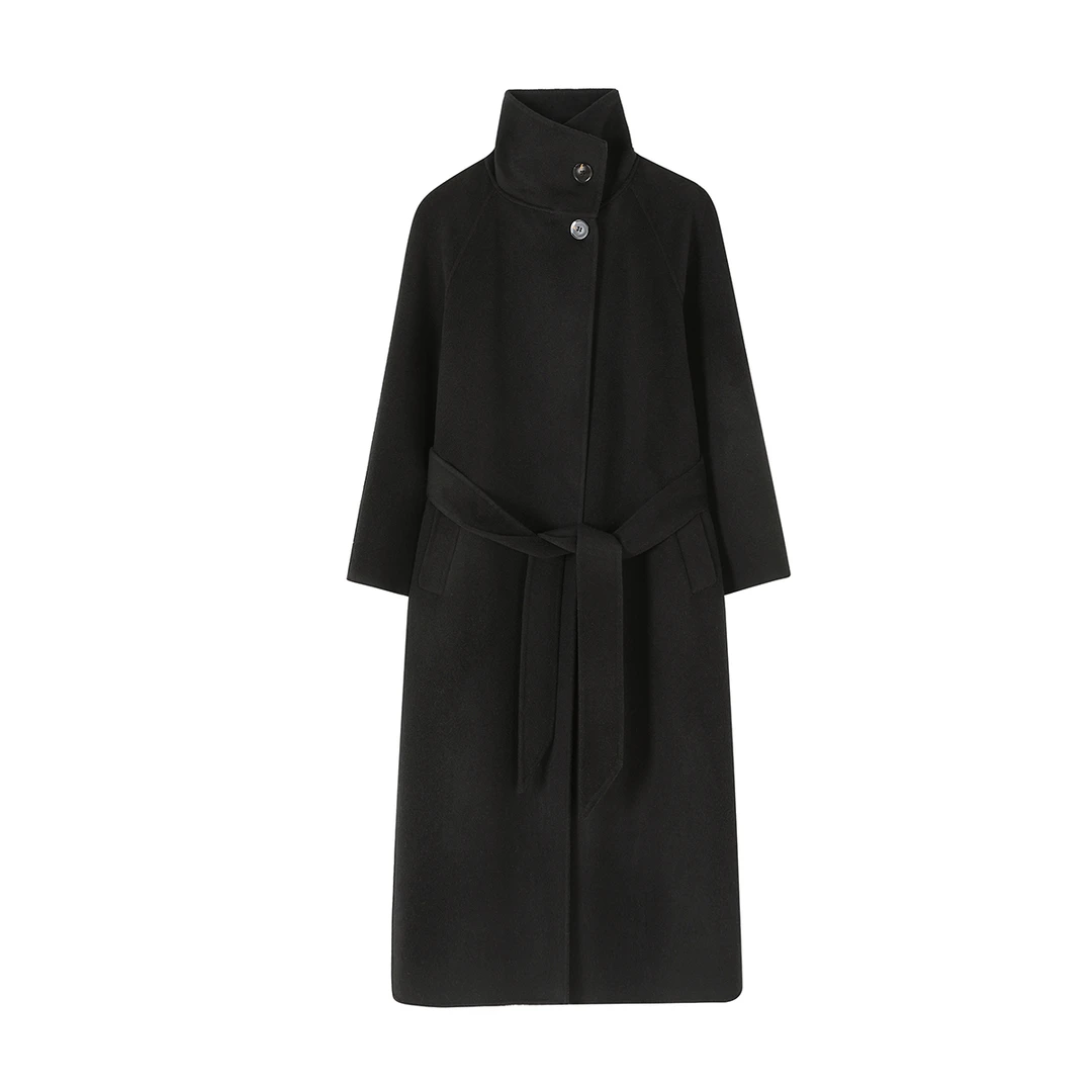 新品宽松韩版长双面尼外套大衣