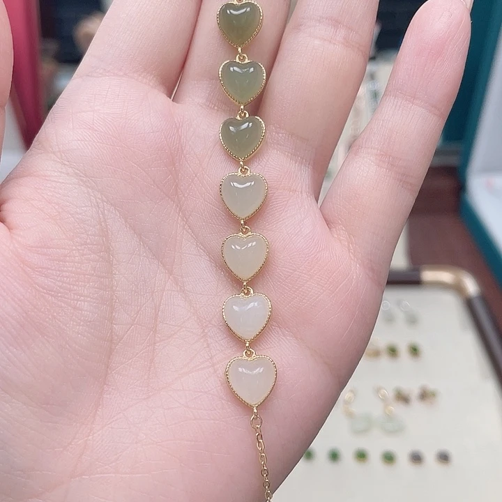 和田玉银S925镶嵌手链