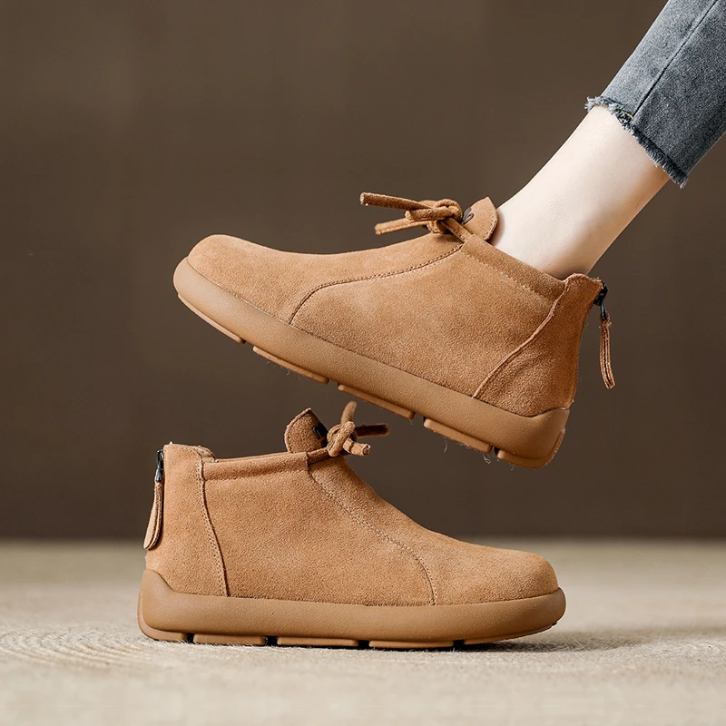 网红爆款真皮马丁靴女款2025新款秋冬加绒美拉德短靴平底软底靴子