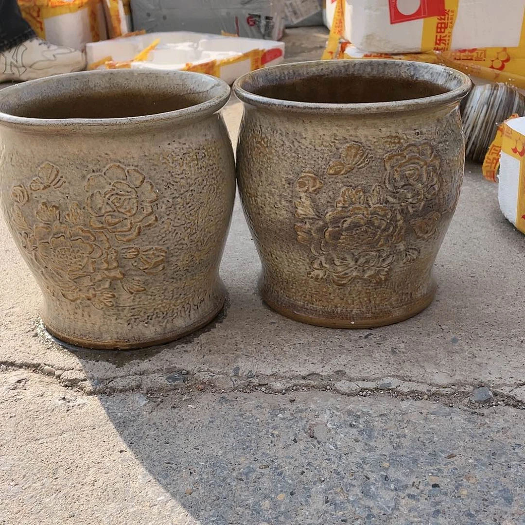 宜兴紫砂粗陶花盆