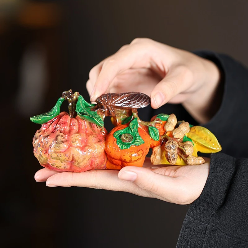 变色好运蝉鸣可养茶道茶具配件中式家用装饰个性把玩大号器物茶宠