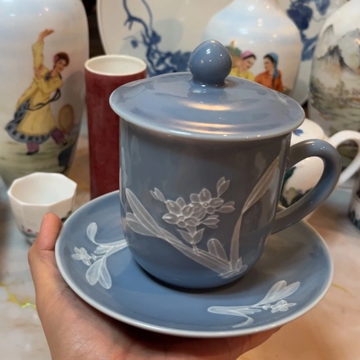 瓷景德镇颜色釉杯子