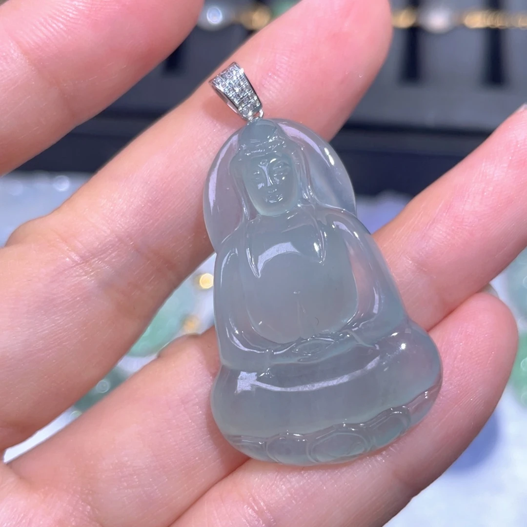 颈饰18K金镶嵌翡翠翡翠