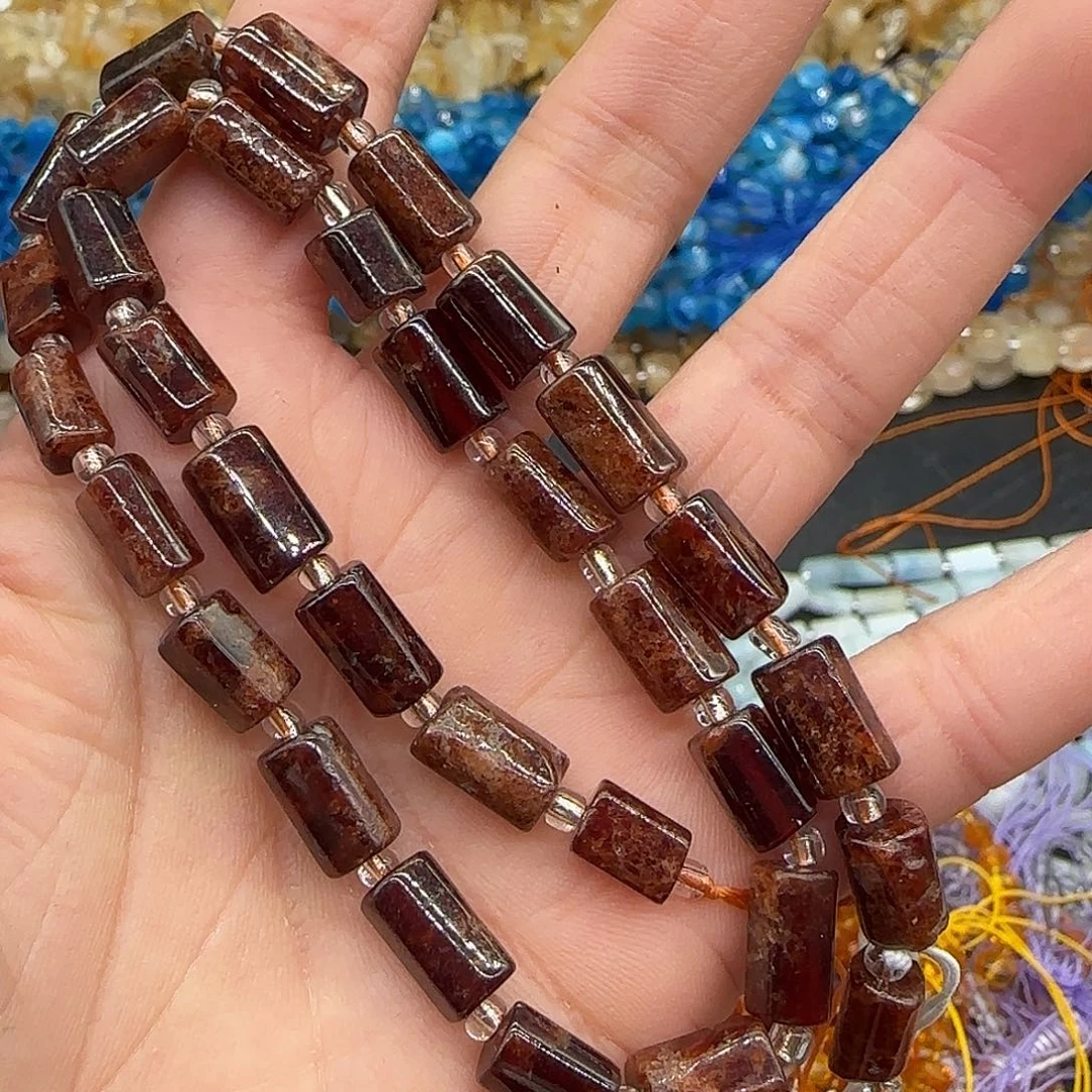 玛瑙/玉髓合金珠宝半成品橙石榴石6mm桶珠一条