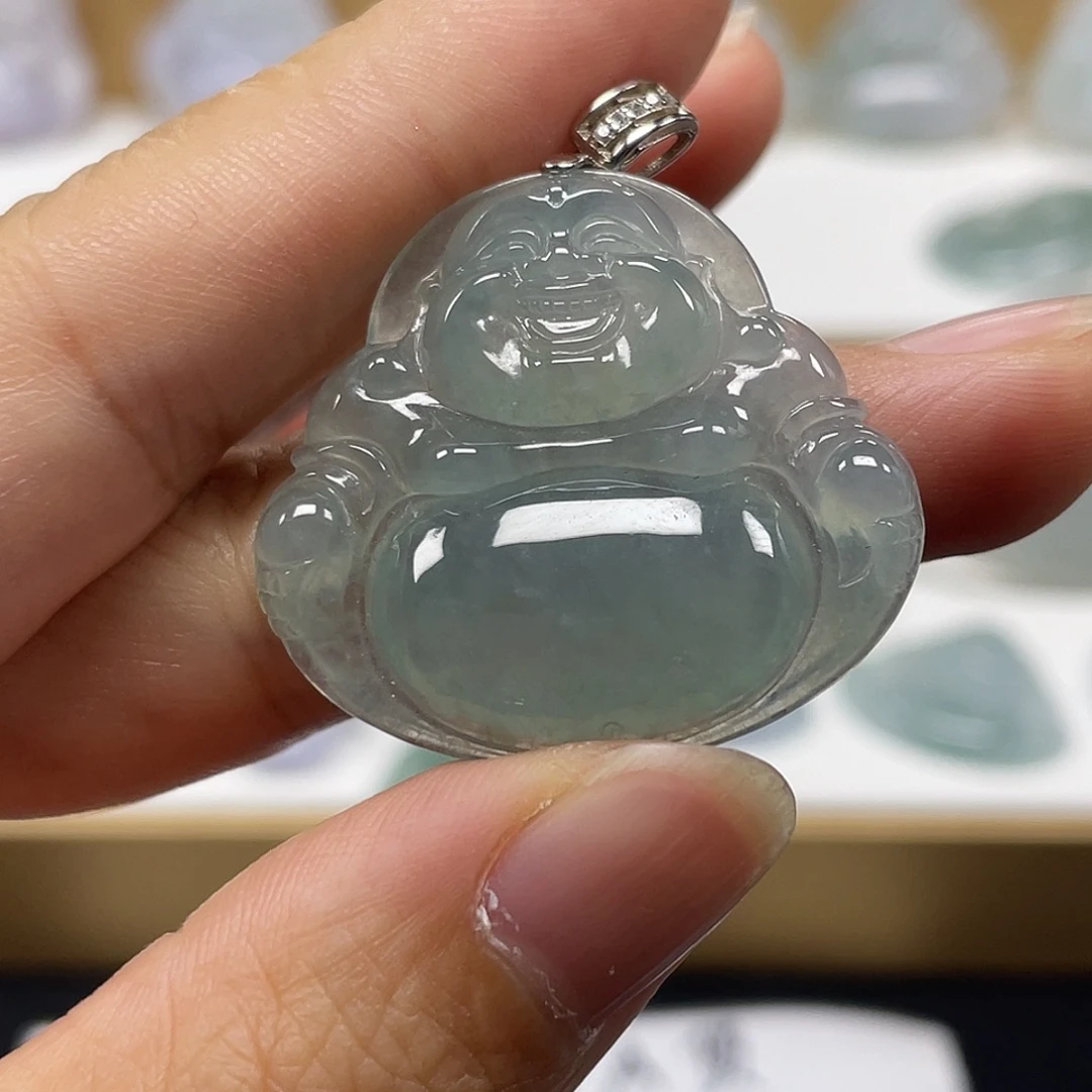 翡翠未镶嵌颈饰天然翡翠佛公吊坠一件5号