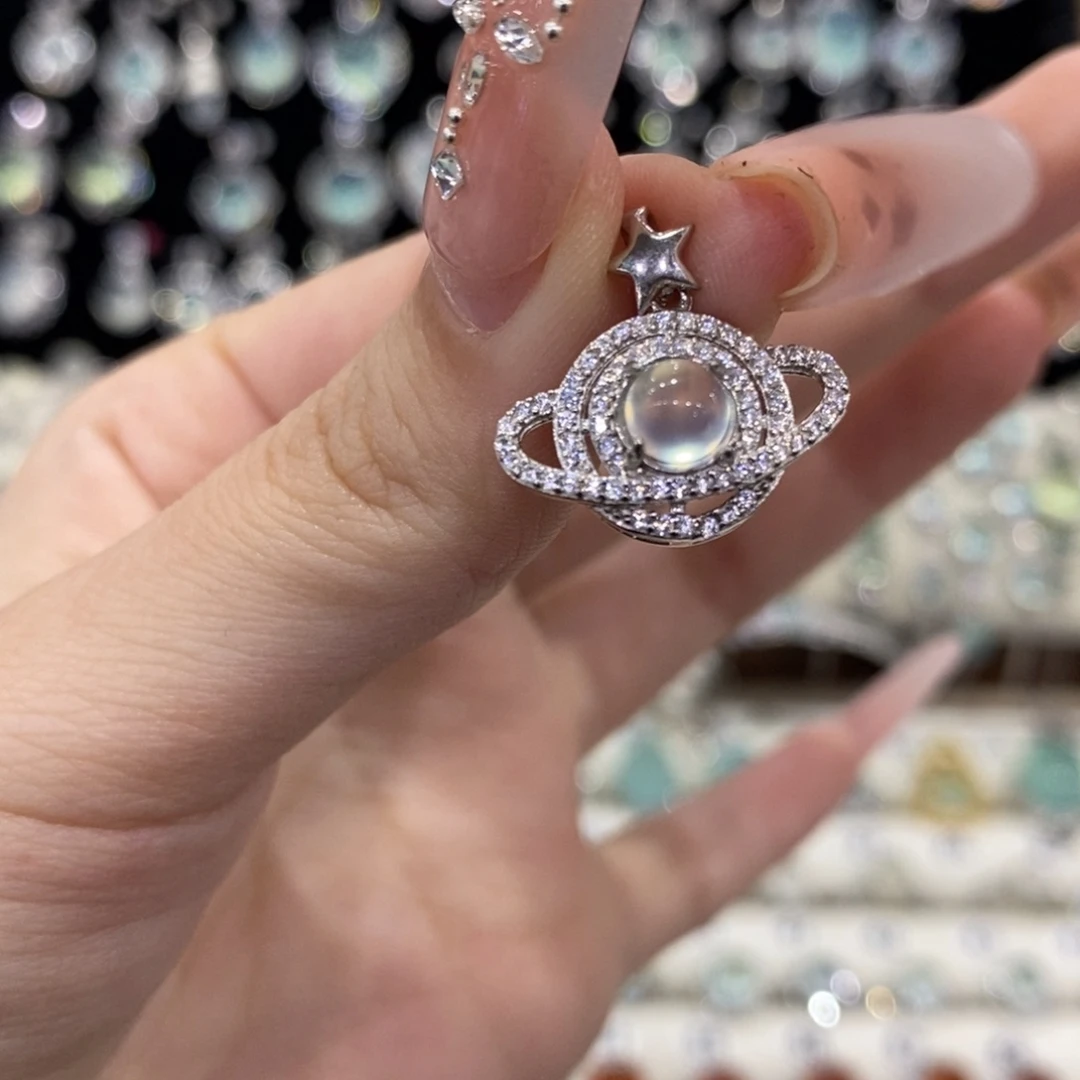 蛇纹石玉银S925镶嵌颈饰