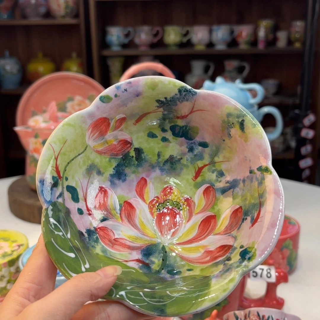 景德镇手绘高温釉下彩陶瓷茶具