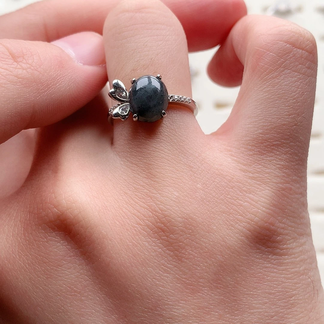 翡翠戒指银S925镶嵌沐**沐0206