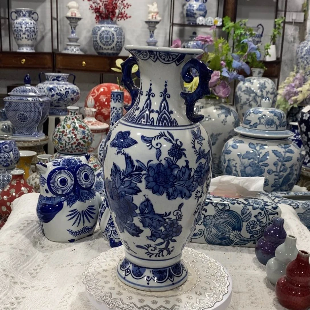 【闪购商品】摆件双耳花瓶摆件……