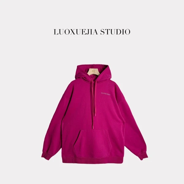 LXJ25520「洋气时髦」韩系小众简约慵懒风套头连帽卫衣