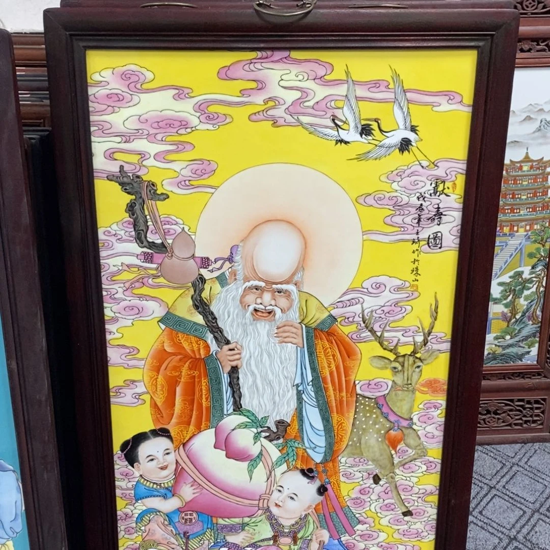 瓷片120*66 景德镇瓷板画柴窑烧制