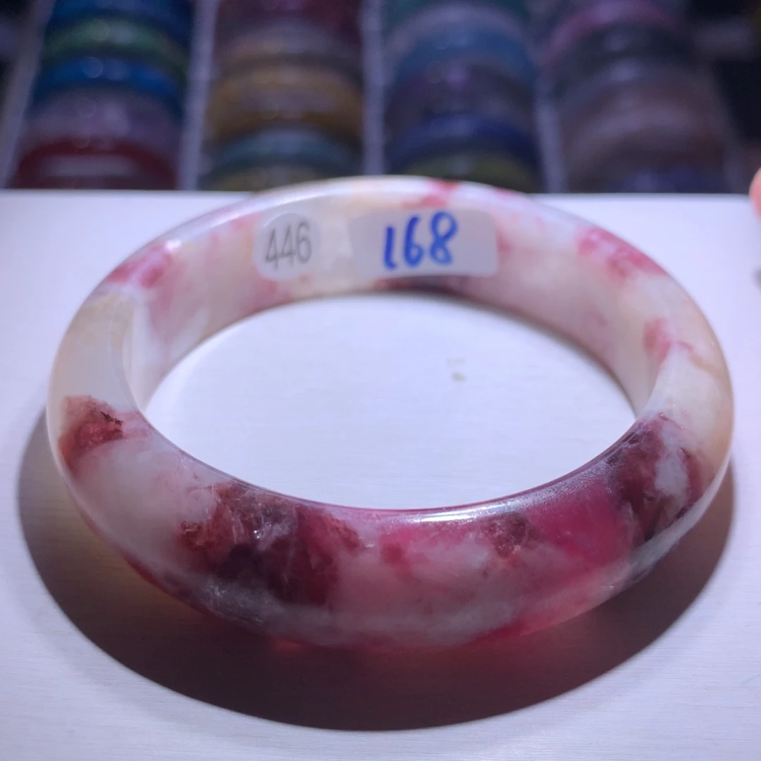 水晶银S925镶嵌手镯香芋奶盖58.6圈446