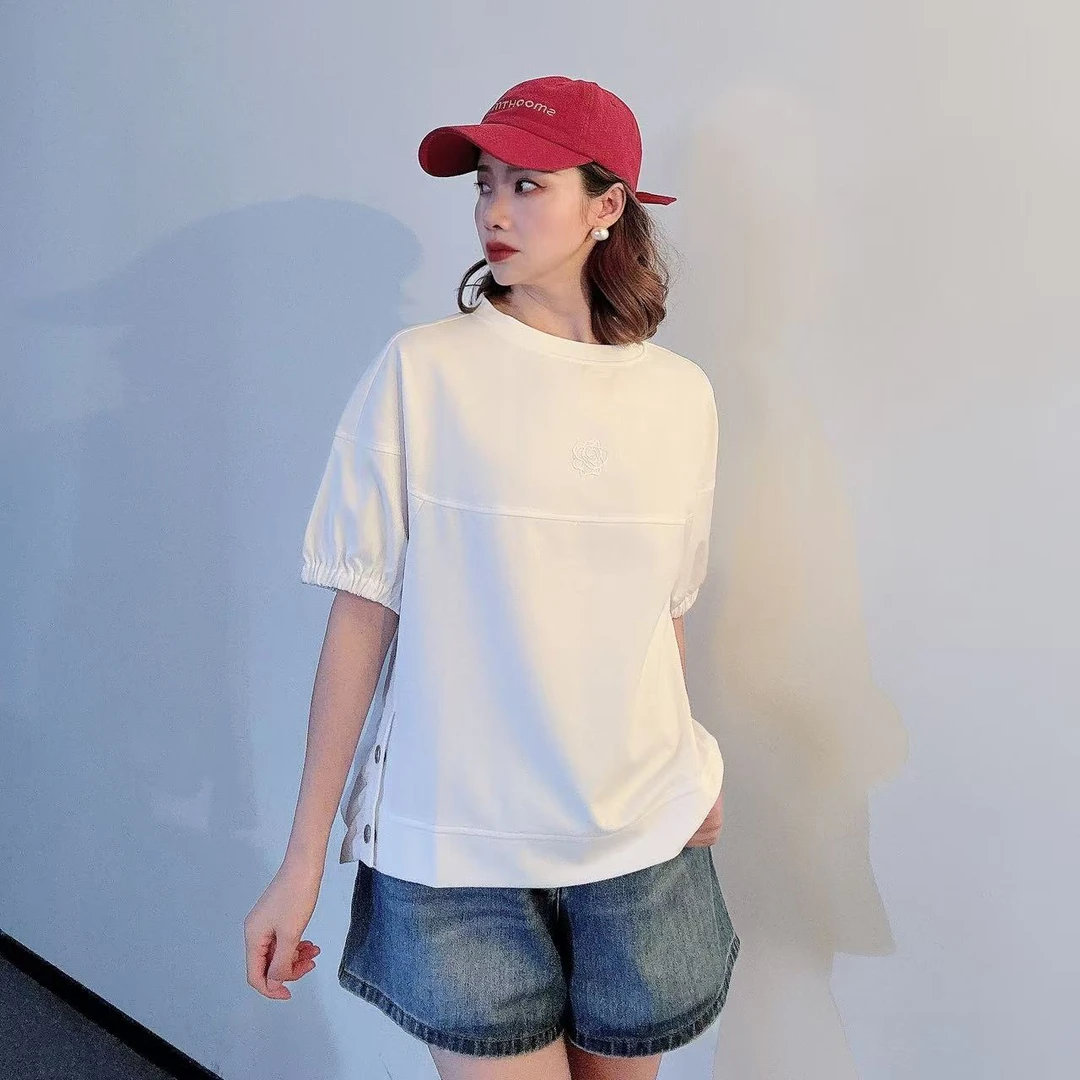 GIRDEAR/哥弟新品潮牌玫瑰宽松百搭显瘦卫衣T恤1301004