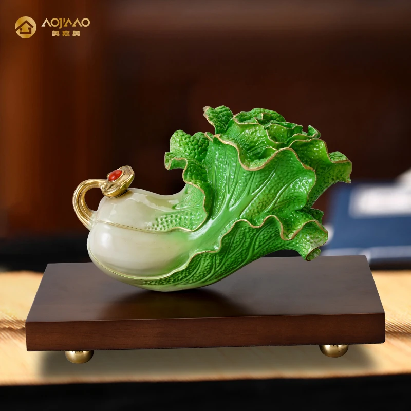 黄铜摆件高端如意百财乔迁开业礼品工艺品家居客厅办公桌面装饰品