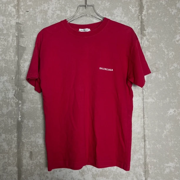 未使用 Balenciaga/巴黎世家 S*1/红色前后logo印花短袖/10741/JP
