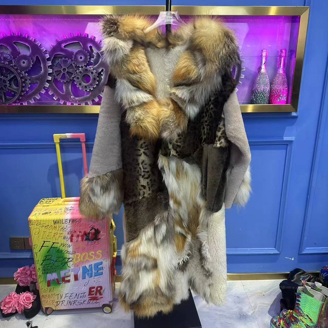 A81430 设计师时尚女性气质减龄毛毛大衣