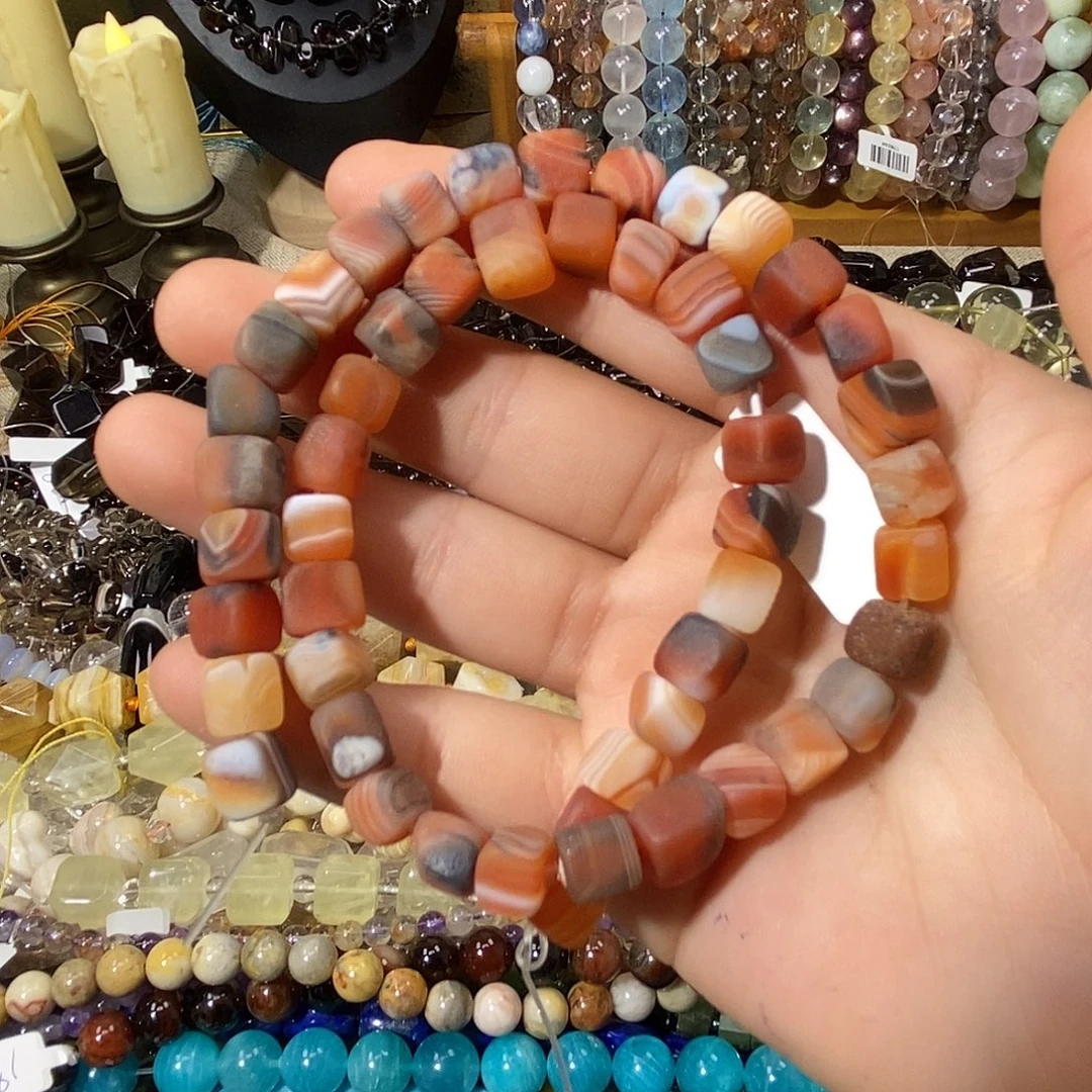 玛瑙/玉髓散珠蚕丝玛瑙方糖