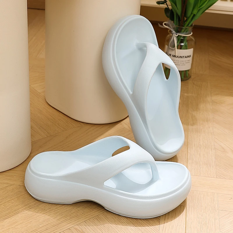 足康乐人字拖女夏季厚底2025新款防滑海边沙滩鞋夹脚踩屎感凉拖鞋