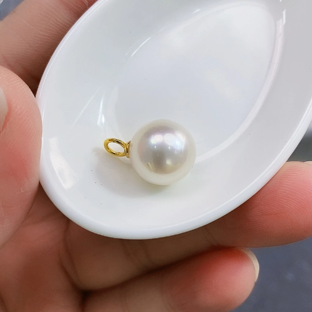 银S925镶嵌特价澳白巴洛克吊坠默认瑕疵海水珍珠