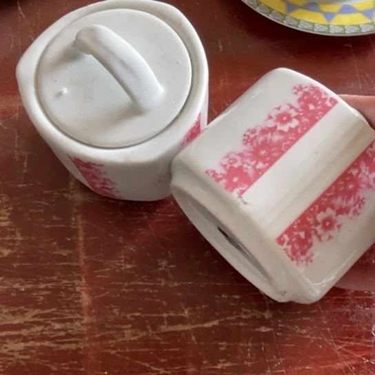 瓷片陶瓷陶瓷2个红叶