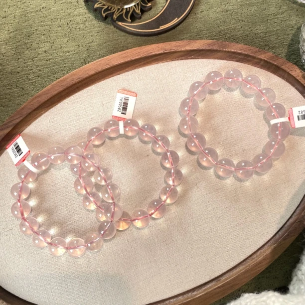 【春知意】天然星光果冻粉晶芙蓉石水透体手链手串