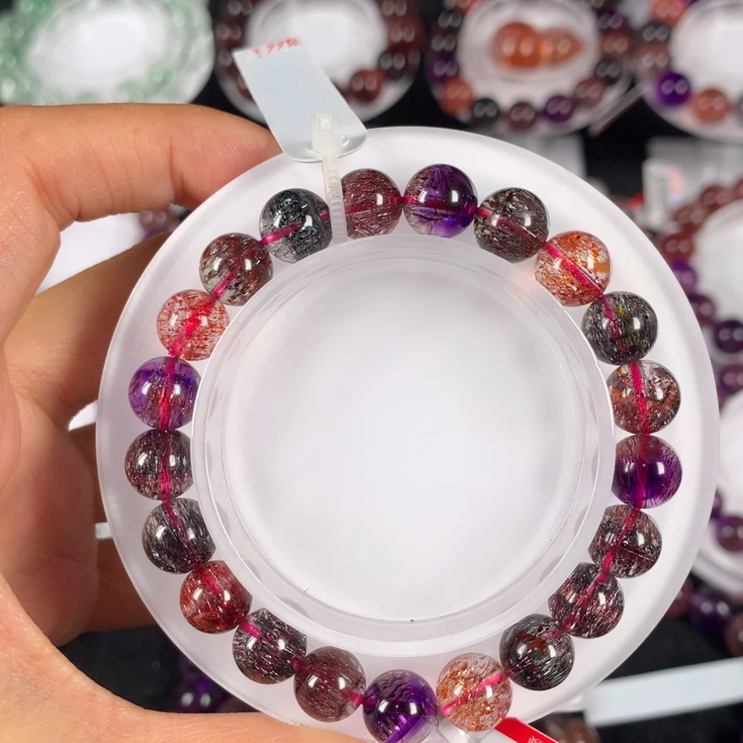 水晶手链未镶嵌黑加仑9.3mm