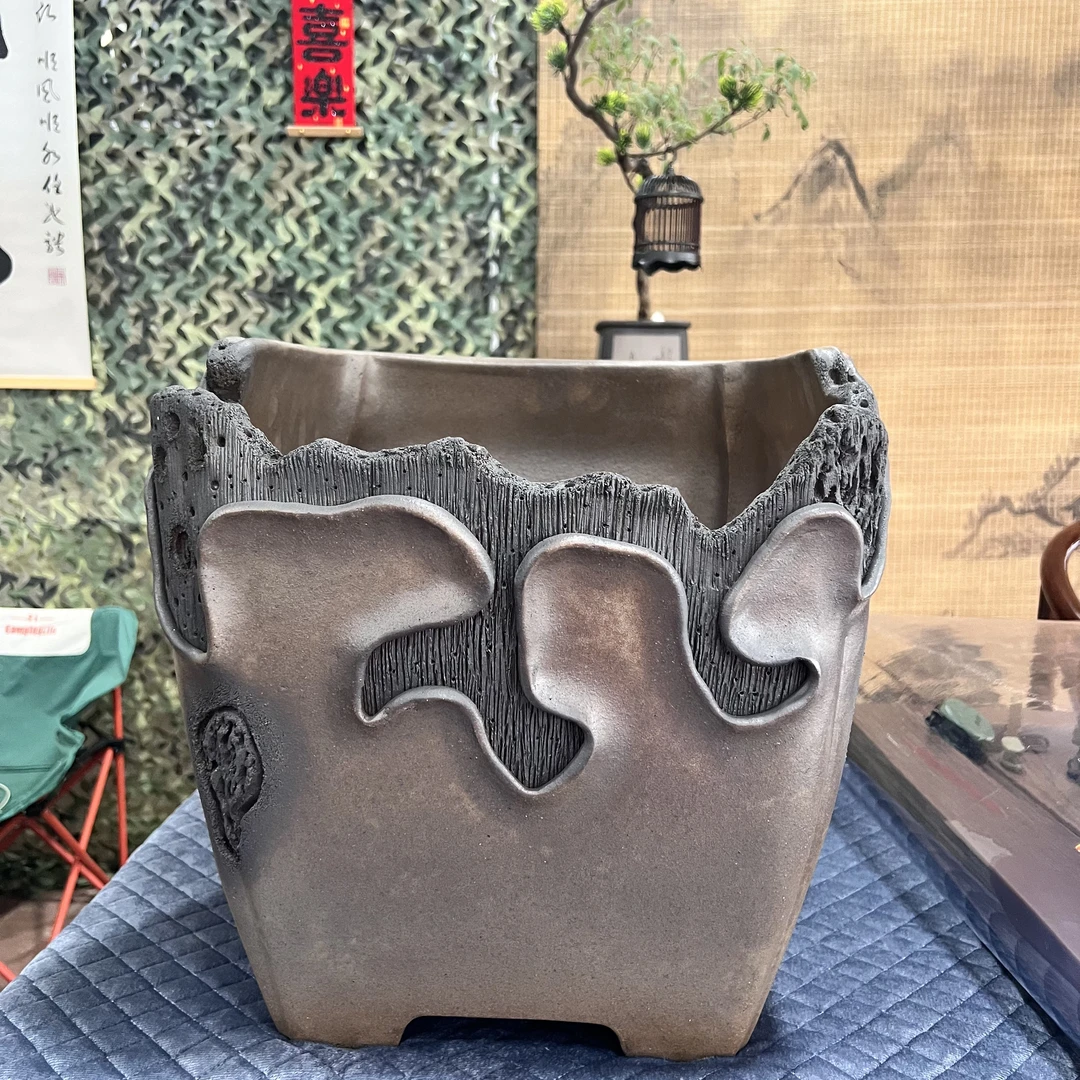 高档精品手工紫砂异性四方盆景盆