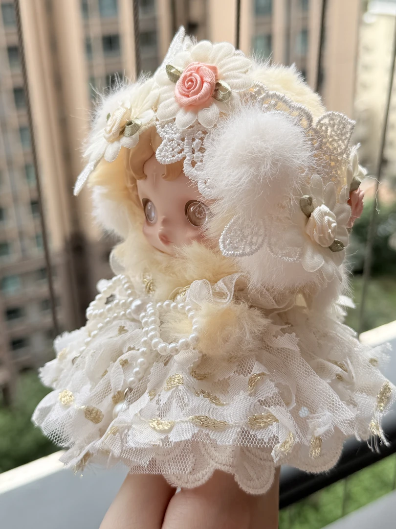 月光花嫁原创光织园白色山茶花少女娃娃衣服套装