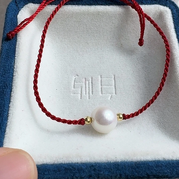 淡水珍珠手绳银S925镶嵌9-10mm