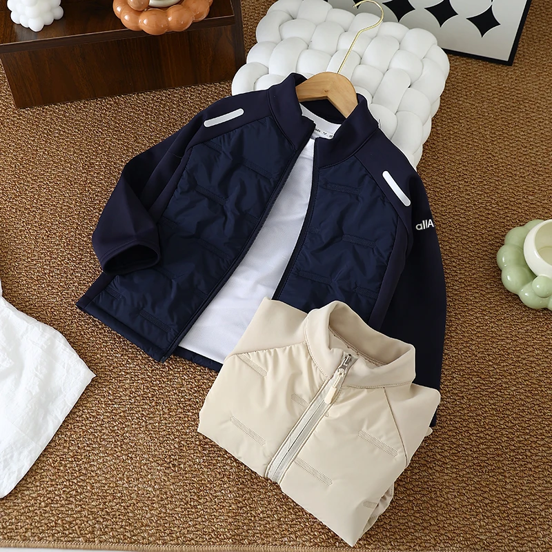 男童秋冬外套2025洋气韩版棉服宝宝薄棉袄春季中大童上衣a