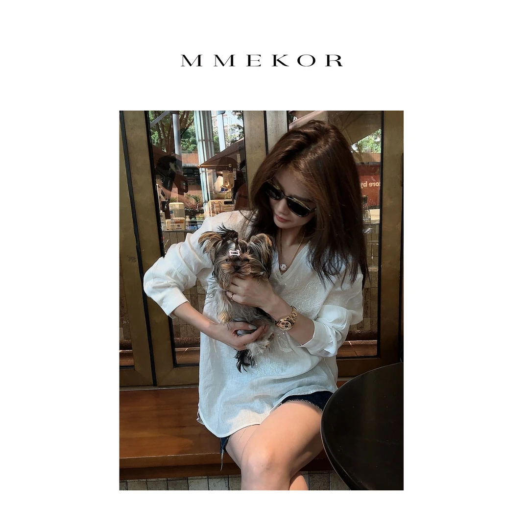 MMEKOR“中式矜贵”衬衫 2025新款静奢老钱风气质上衣 89535