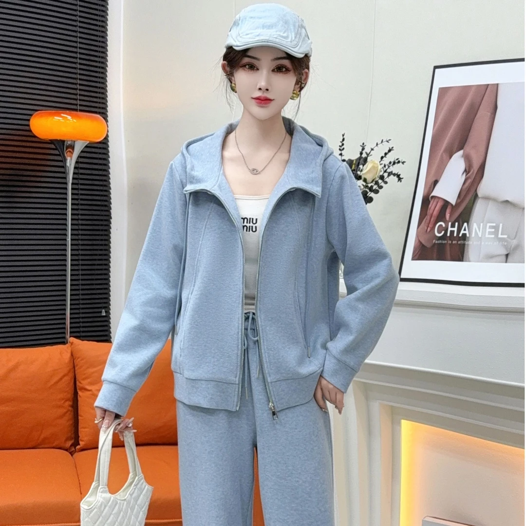休闲运动套装显瘦网红宽松时尚卫衣减龄秋装洋气春季百搭连帽