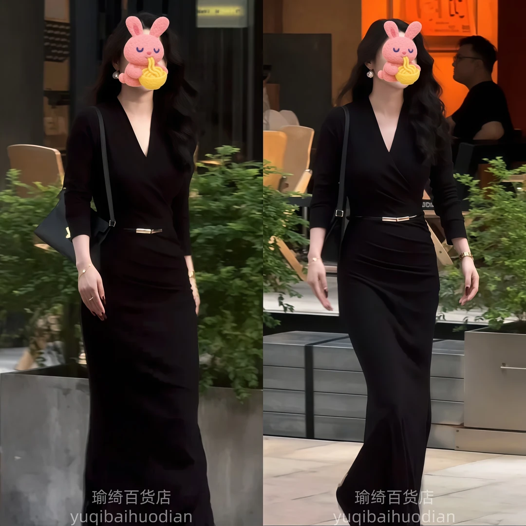 网红爆款轻奢风潮流时尚百搭洋气女士名媛风连衣裙