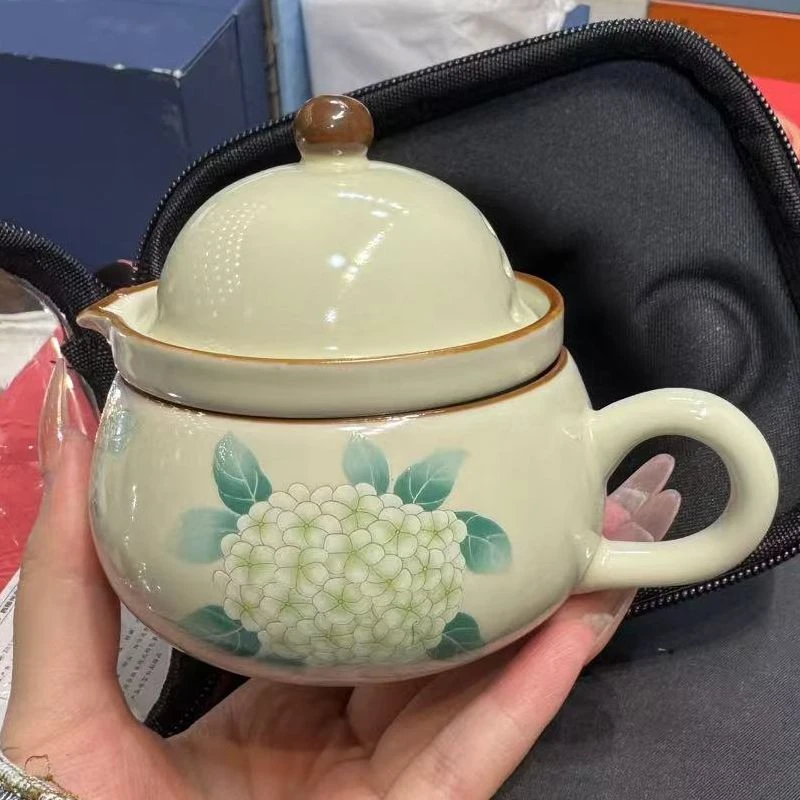 米黄绣球花开一壶一杯旅行套组  1515