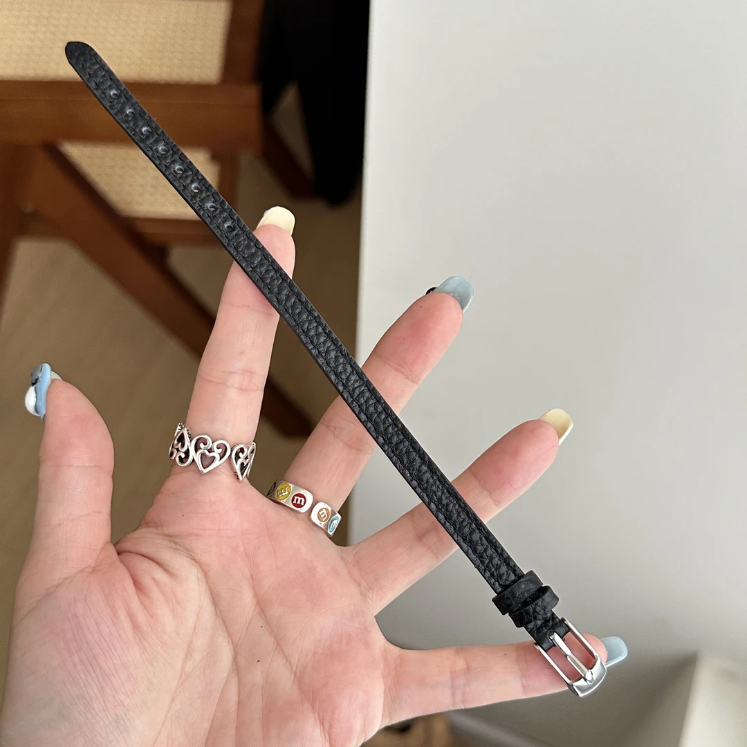 不锈钢皮质手链 ins风时尚简约百搭气质女素皮绳手链 3818