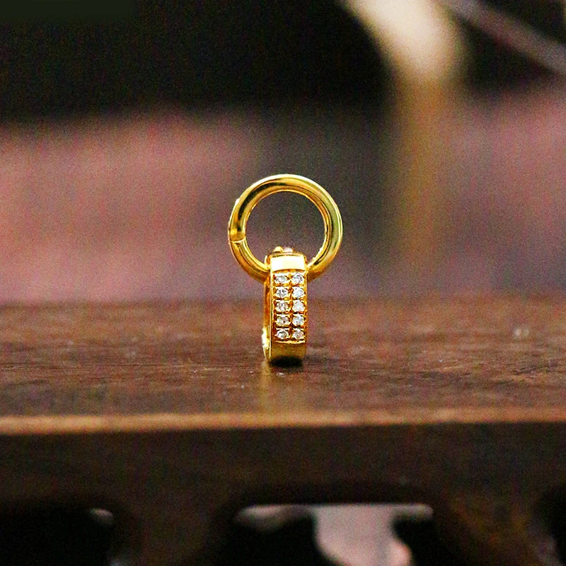 [非藏大珠宝家]金OT扣厚金扣头连接扣双环百搭金色【8463D】