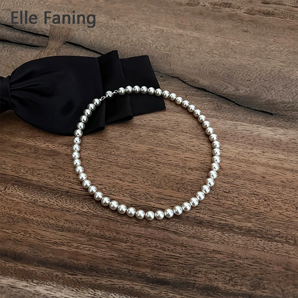 非金属仿珍珠项链 芒果优选-简约法式珍珠磁扣项链