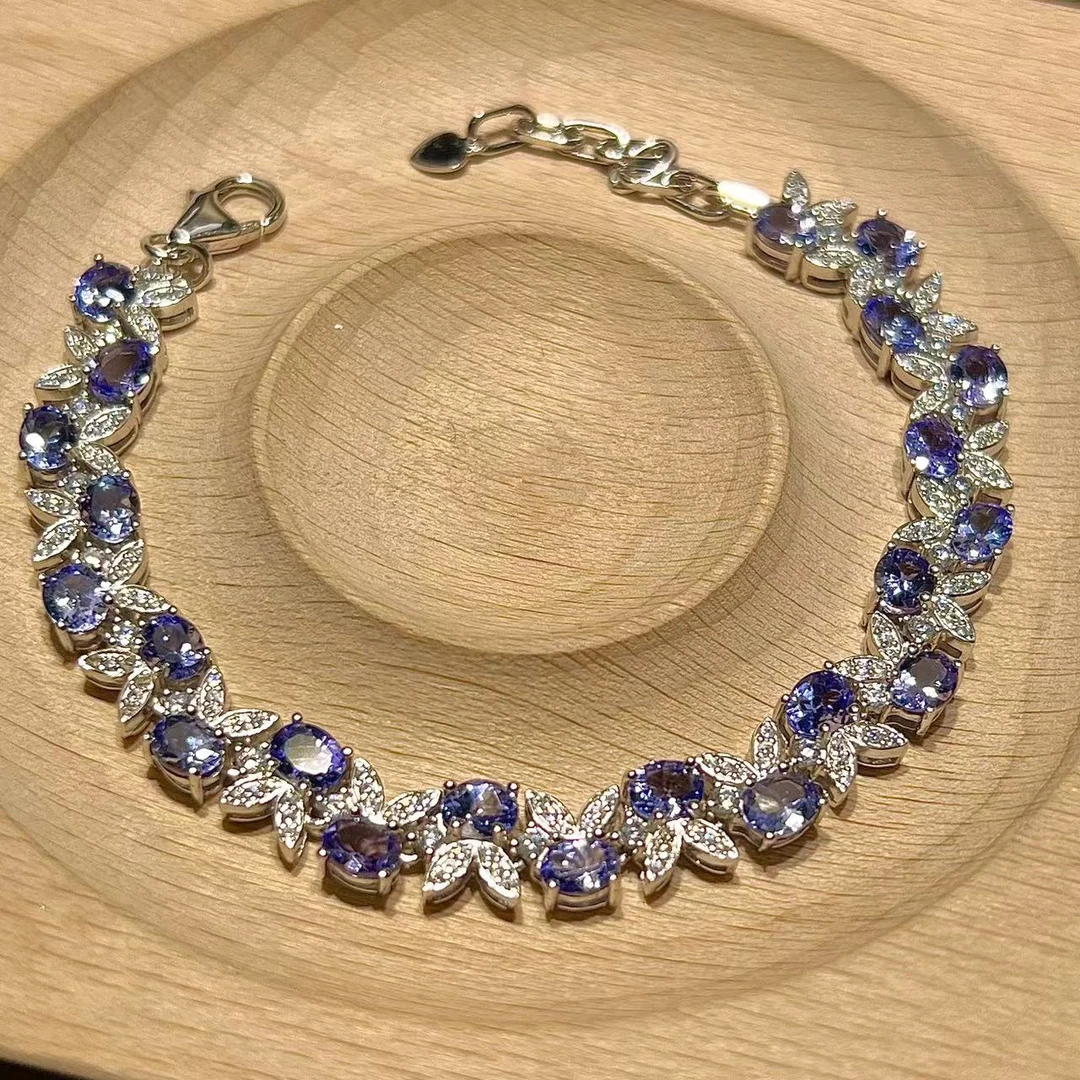 s925银坦桑石手链9.8ct KT24040716