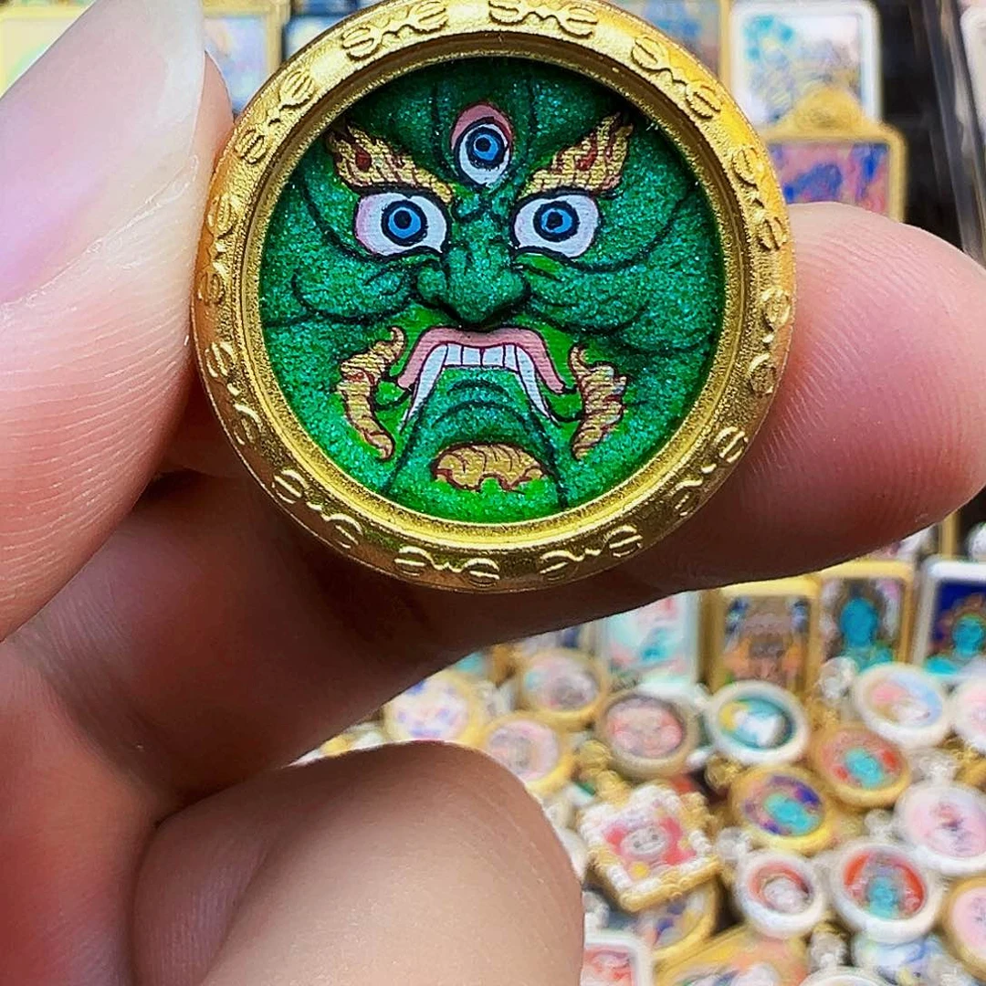 吊坠牛十三纯手绘唐卡