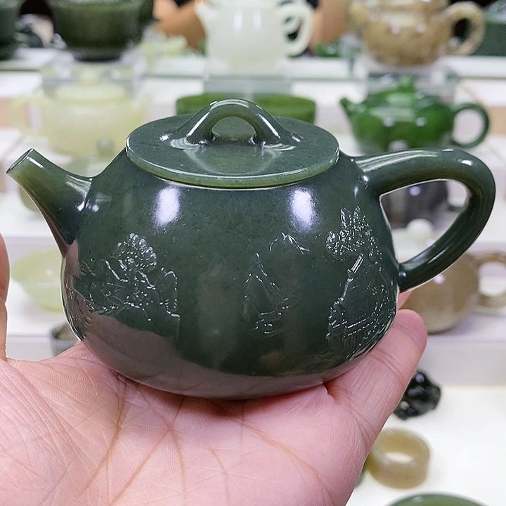 未镶嵌和田玉挂件茶壶170m l