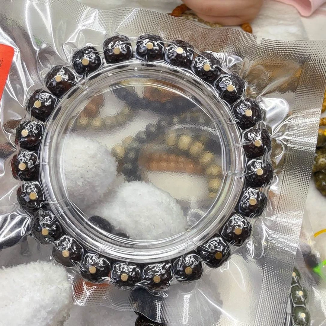 星月菩提手串81爱谁谁手工雕刻魔纹钉1.0黑金
