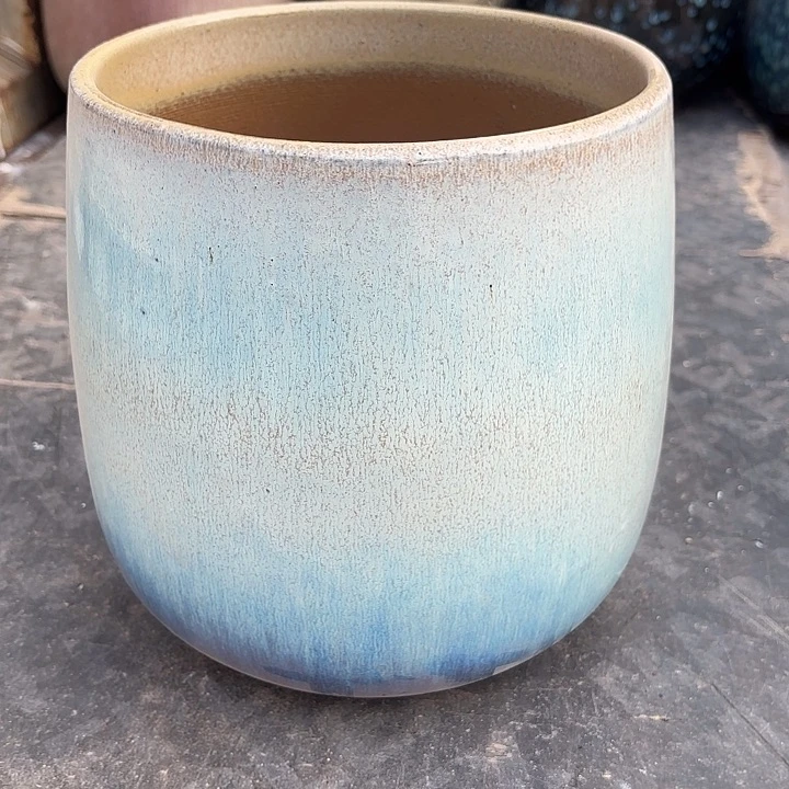 紫砂茶碗蓝微瑕两个口径20*20